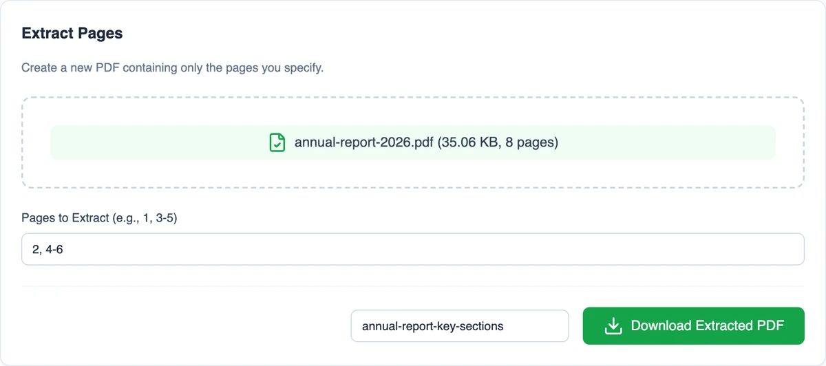 extract pages from pdf